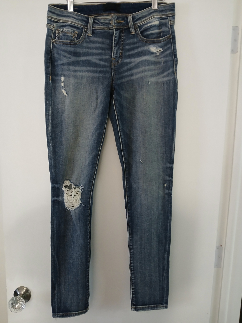 Just Black Women's Skinny Distressed Jeans - Dark Blue